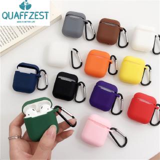 Ốp hộp sạc silicon chống sốc màu macaron có móc khóa tiện lợi cho tai nghe Airpods Pro/ airpod 1 2