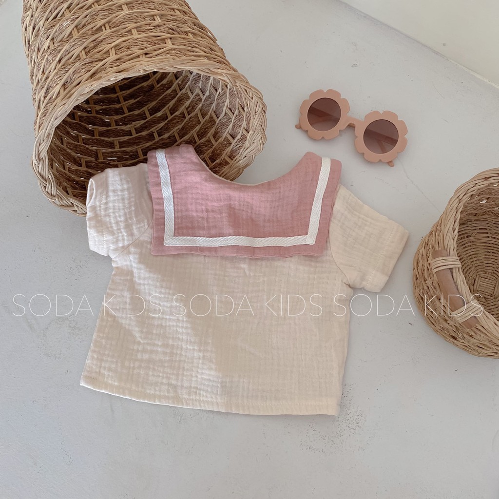 (Hàng thiết kế) Bộ xô thủy thủ bé trai - bé gái (2 màu)