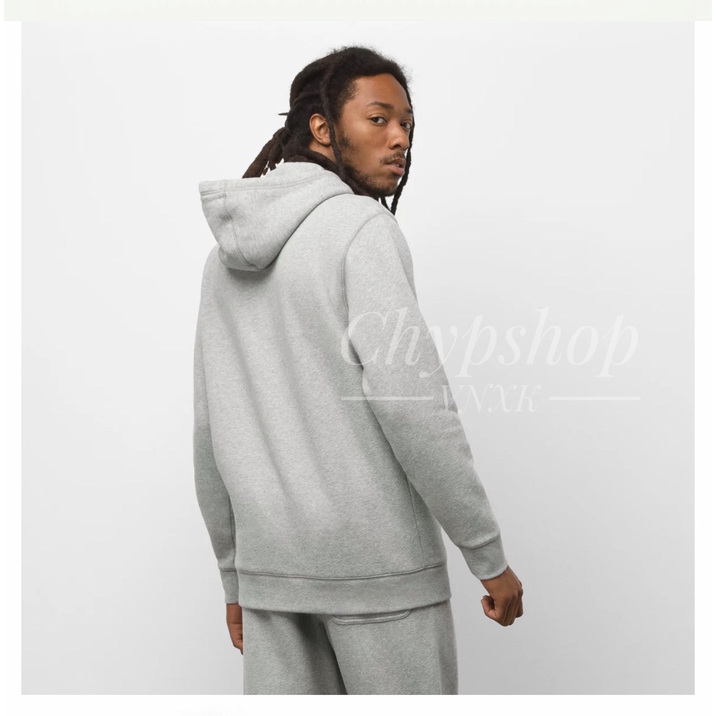 Áo Hoodie nỉ / áo khoác chui đầu chính hãng Vans màu trơn thêu logo cổ điển form Unisex