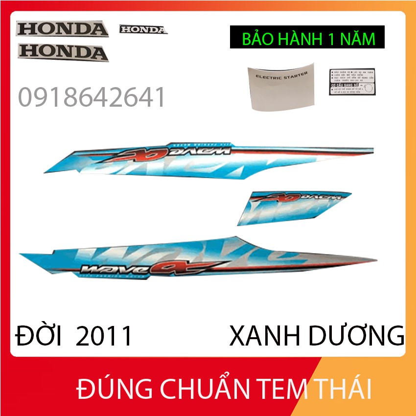 [CHUẨN TEM THÁI] BỘ TEM 3 LỚP DÁN FULL XE HÀNG XỊN CHO WAVE ANPHA ĐỜI 2011 - MÀU ĐEN