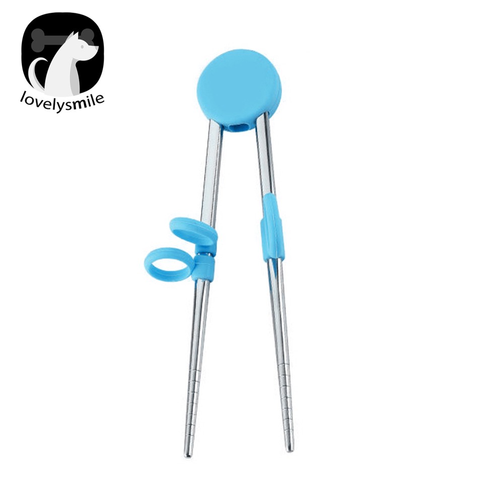 L ~✌Đũa Tập Ăn Bằng Silicone Và Thép Không Gỉ Dành Cho Người Mới Bắt Đầu