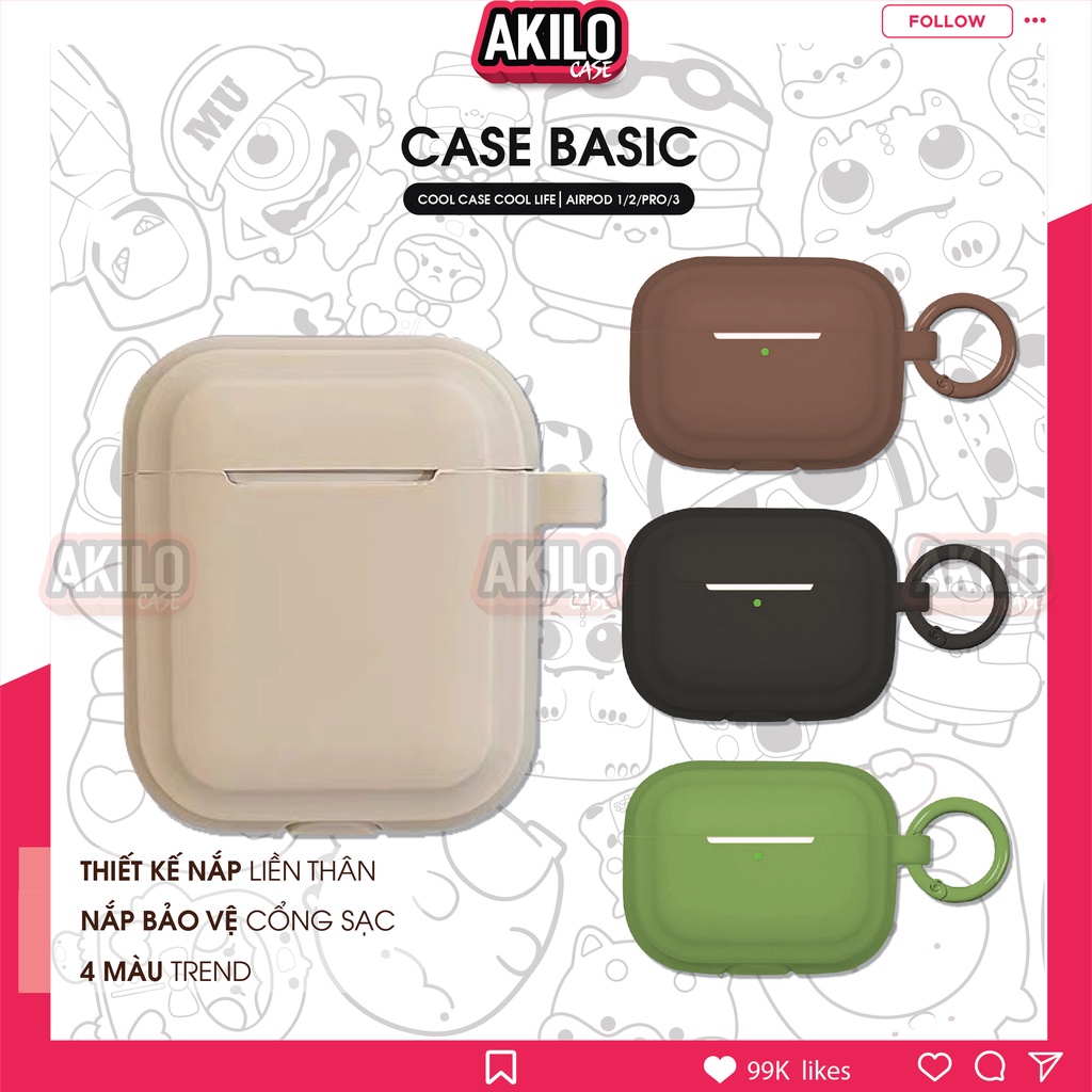 Case airpod 3, vỏ airpod pro ốp tai nghe bluetooth airpod pro phụ kiện silicon Basic 3 Tầng cao cấp Airpod 2 pro AKILO