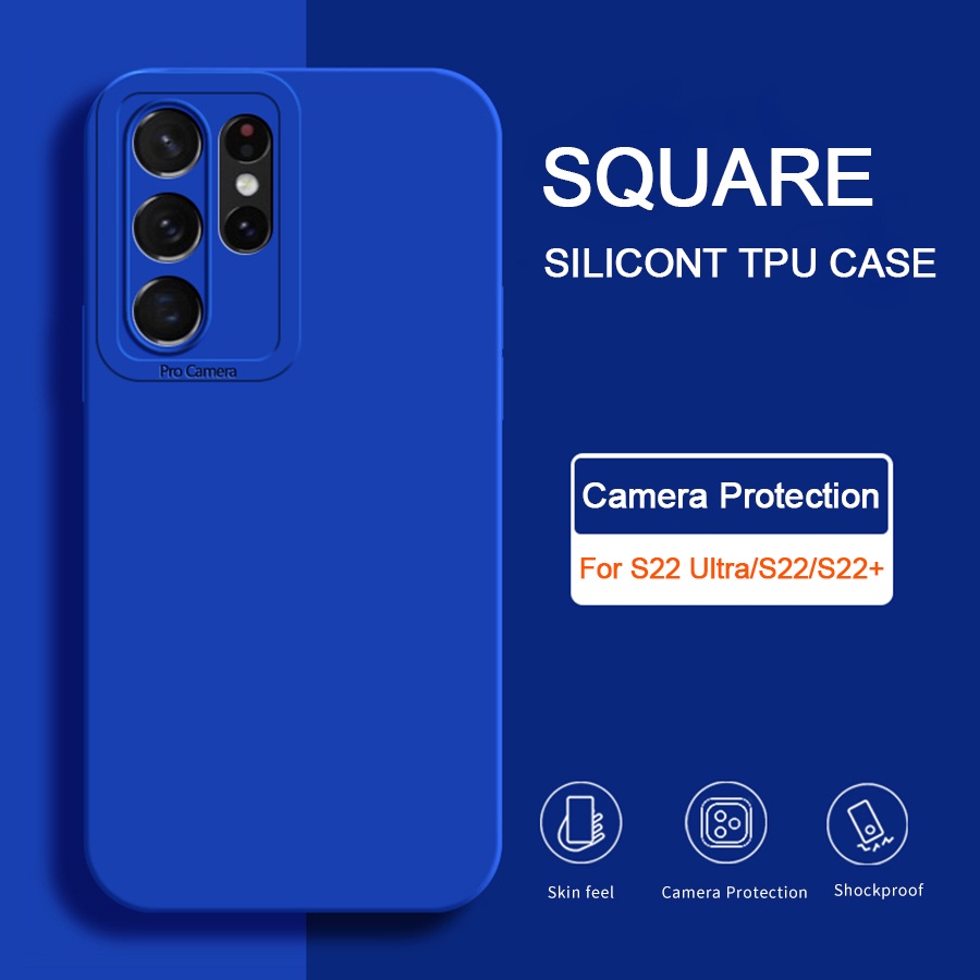 Ốp điện thoại TPU dẻo cạnh vuông cho Samsung Galaxy S22 Ultra / S22+ / S22 / S22 Plus