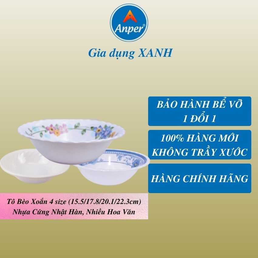 Bát nhựa tô nhựa melamine ANPER dùng ăn cơm gia đình và nhà hàng sang trọng an toàn
