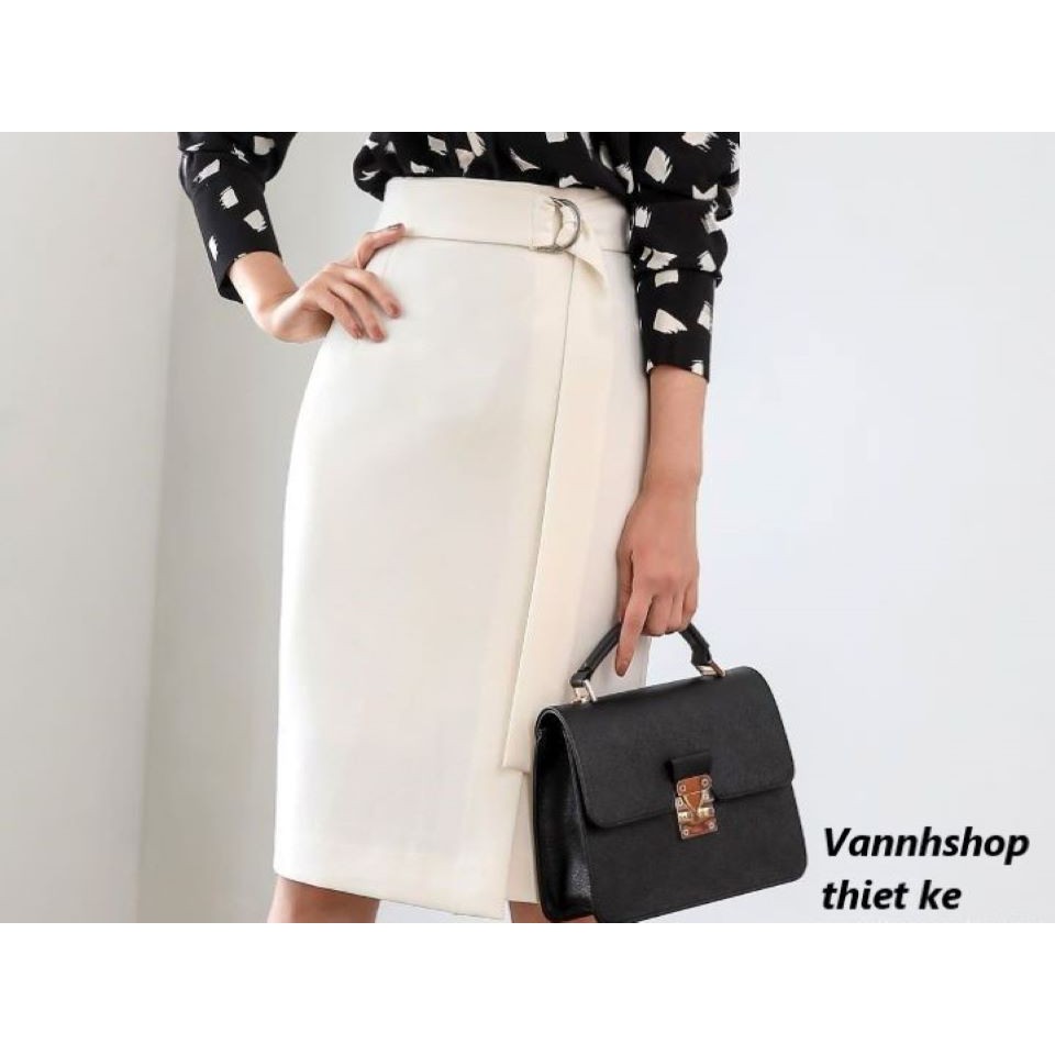 Chân váy công sở 🥻 hàng thiết kế ♥️ chân váy đẹp 🌹 chất liệu vải nhập có độ co giãn tốt MS016 | BigBuy360 - bigbuy360.vn
