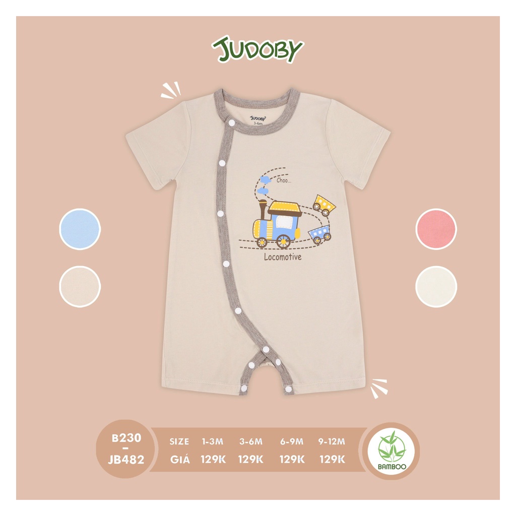 Bộ body cộc tay Judoby - Dokma, Bộ body đùi cúc lệch cho bé sơ sinh đến 9 tháng Kiến Baby Store