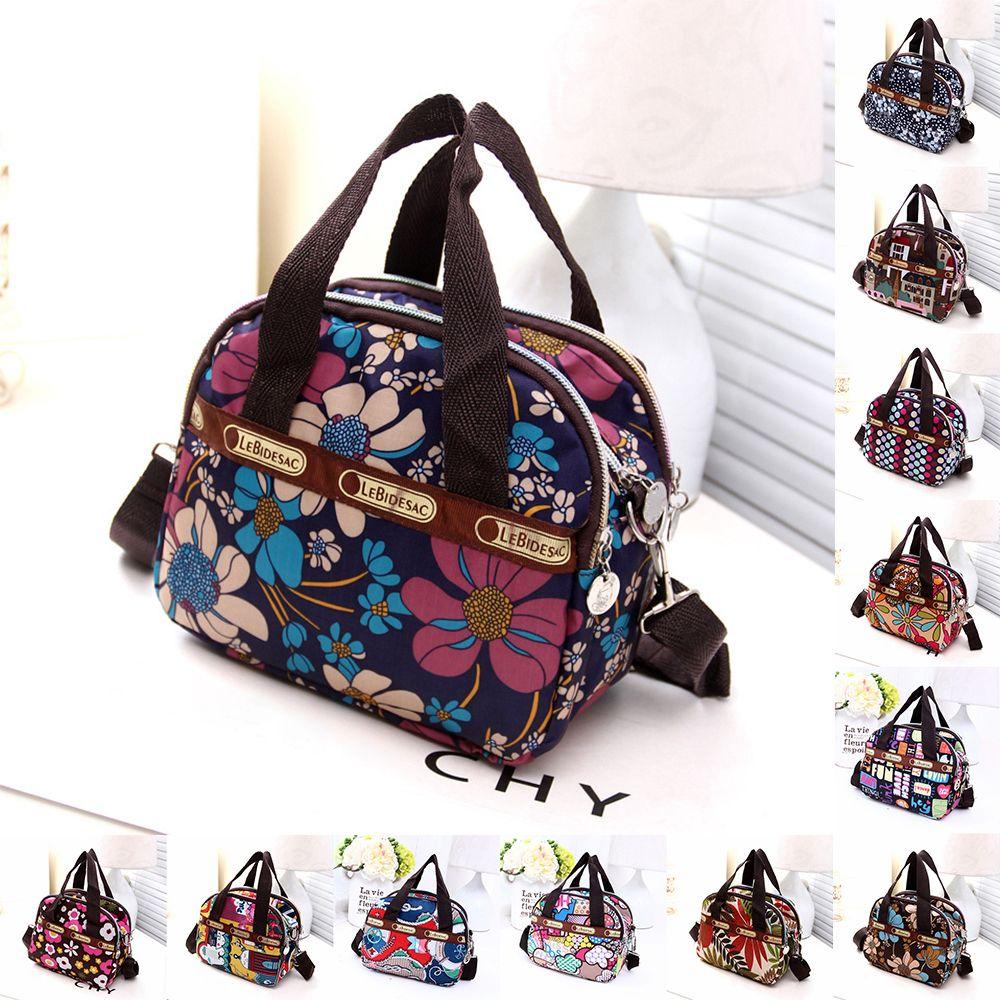 Heceh Túi Đeo Chéo Nylon Đa Năng Chống Thấm Nước Có Khóa Kéo In Họa Tiết