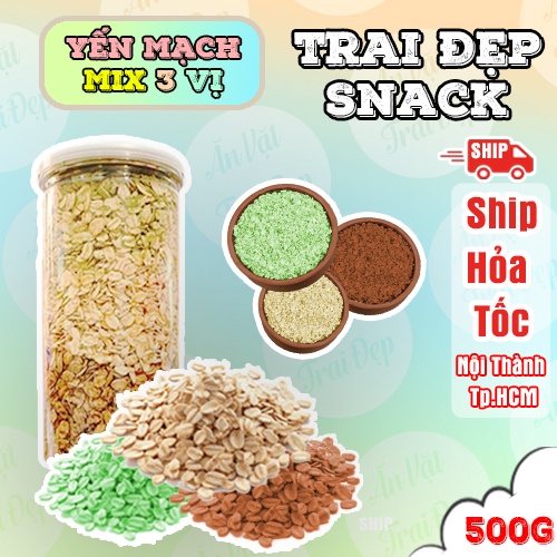 YẾN MẠCH TỰ CHỌN NƯỚNG MẬT ONG - MATCHA VÀ SÔCÔLA HỦ PET 500G - Trai Đẹp Snack