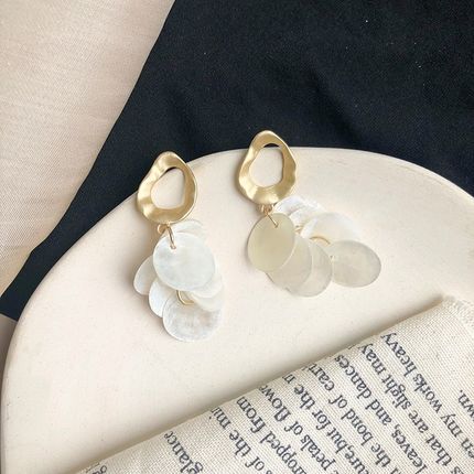 Bông tai mạ bạc 925 hình tròn phong cách Hàn Quốc thời trang mới 2021