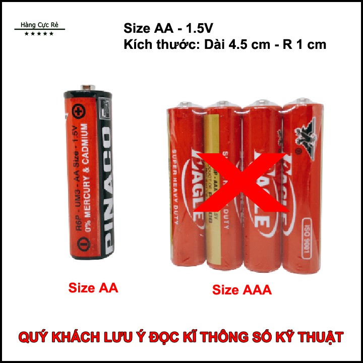 Bộ 10 viên pin AA (2A) 1.5V - Pin tiểu con ó Pinaco màu đỏ - Dùng cho máy ảnh, remote tivi, máy tính - Shop Hàng Cực Rẻ