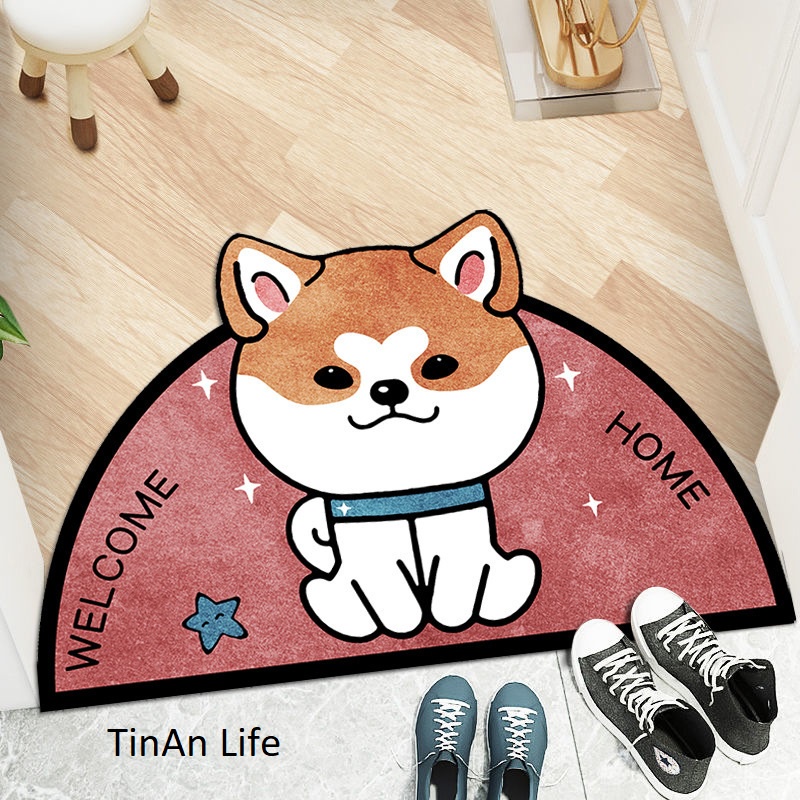 Thảm phòng tắm chống trượt thấm nước hình bán nguyệt