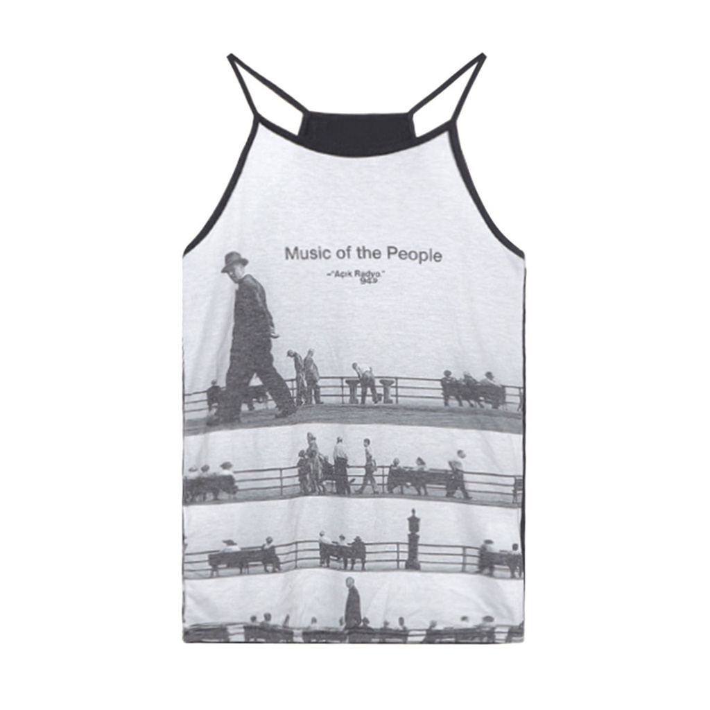 Áo Hai Dây In Họa Tiết Phong Cách Hàn Quốc Thời Trang Cho Nữ