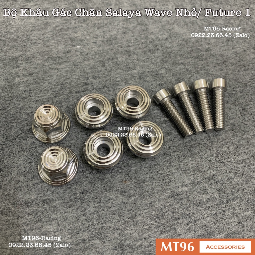 Bộ Khâu Gác Chân Salaya Cho Wave Nhỏ Chuẩn Inox304 Siêu Bóng Siêu Nét