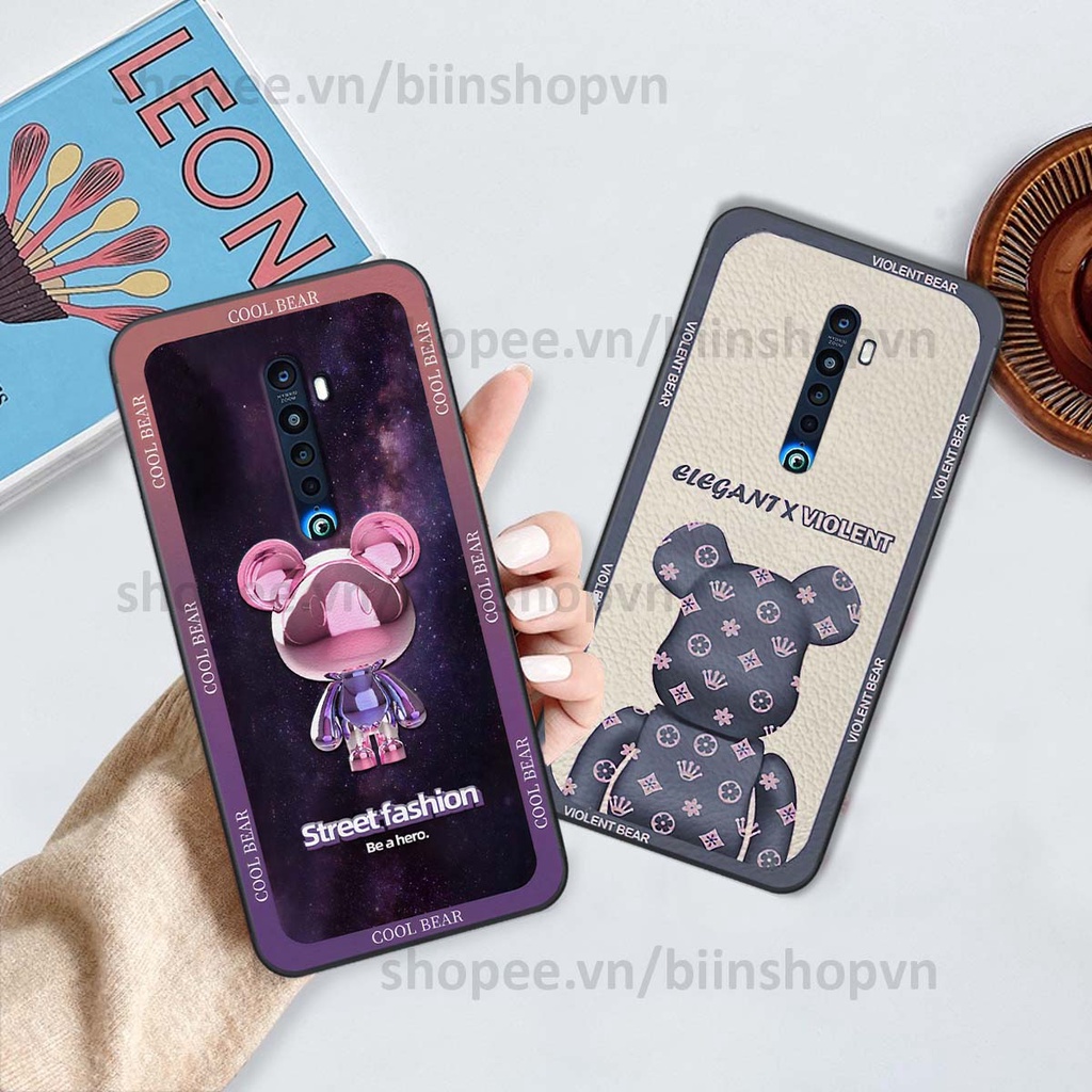 Ốp Oppo Reno 2f / Reno2 F hình gấu bear brick đẹp độc lạ, thời trang, cá tính