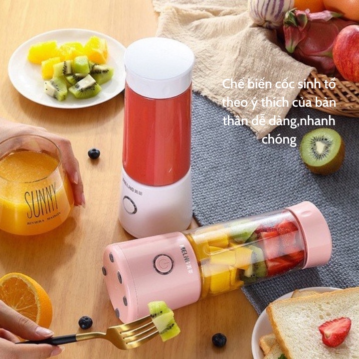 Máy Xay Sinh Tố Cầm Tay,Máy Xay Sinh Tố Mini CHÍNH HÃNG MELNG Nhỏ Gọn Tiện Lợi