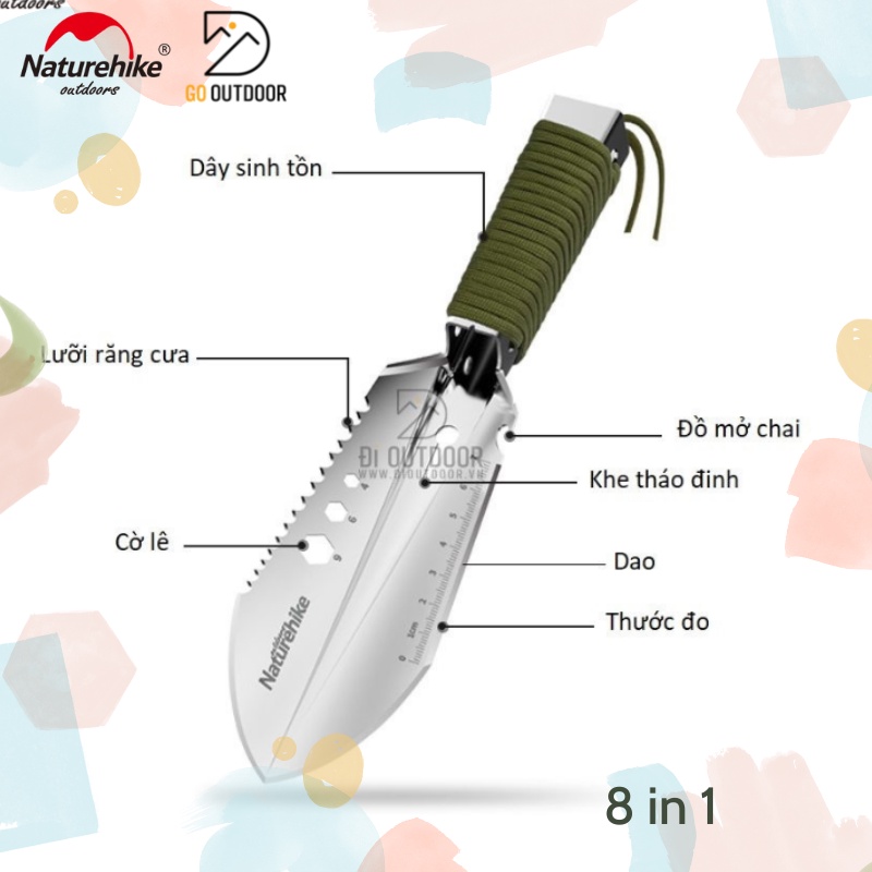 Xẻng Dã Ngoại Đa Năng 8 In 1 Naturehike NH20GJ001