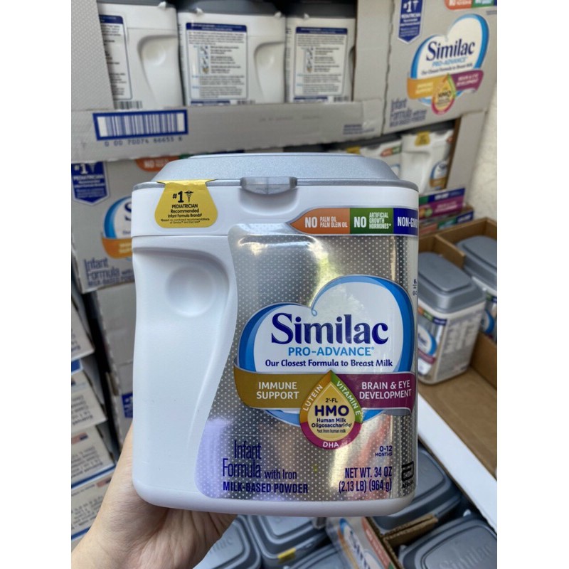 Sữa bột Similac Pro advance 964gram (nắp bạc Mỹ) chính hãng date 2024