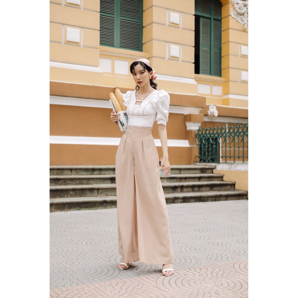 SÒ VINTAGE - YORI Quần ống rộng túi xéo cạp rộng | BigBuy360 - bigbuy360.vn