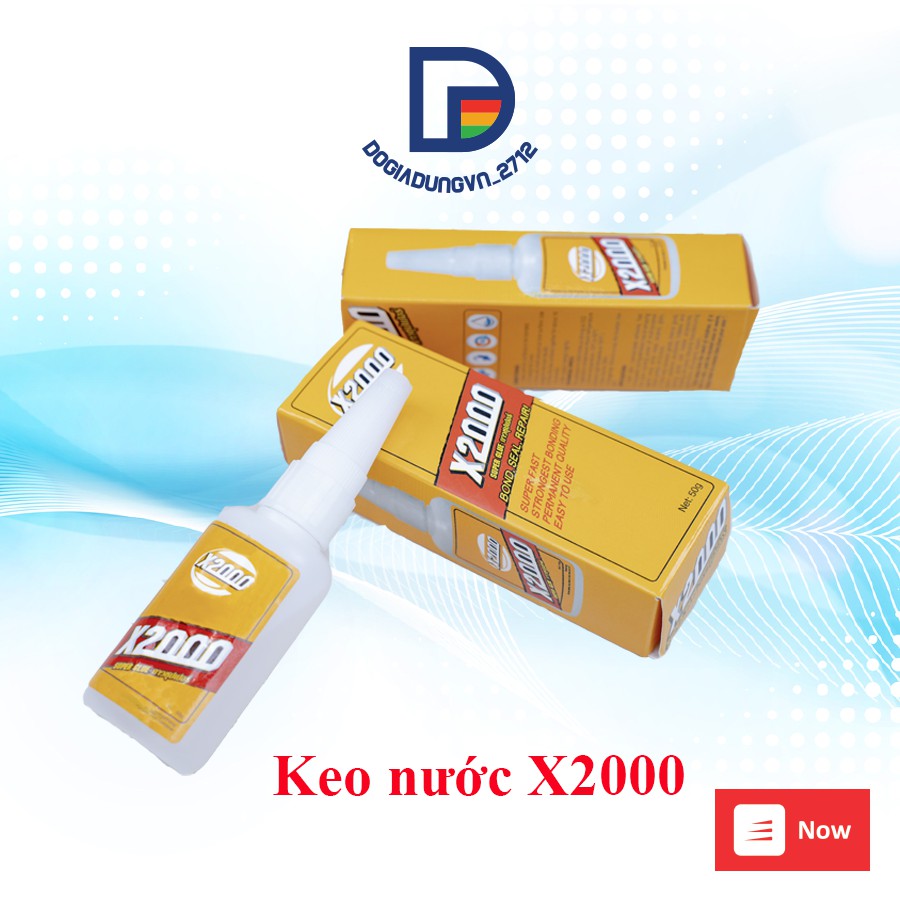 Keo dán X2000 siêu dính, keo dán đa năng dán được tất cả các vật liệu trong nhà dung tích nước 50ml