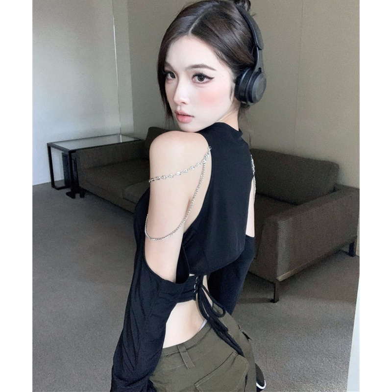 Áo Thun Tay Dài Trễ Vai Dáng Ôm Thời Trang Quyến Rũ Cho Nữ