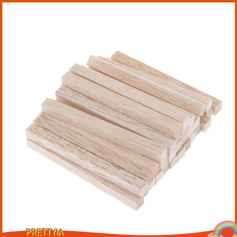 Bộ 30 Thanh Gỗ Balsa Hình Vuông Mini Chưa Sơn Dùng Để Trang Trí