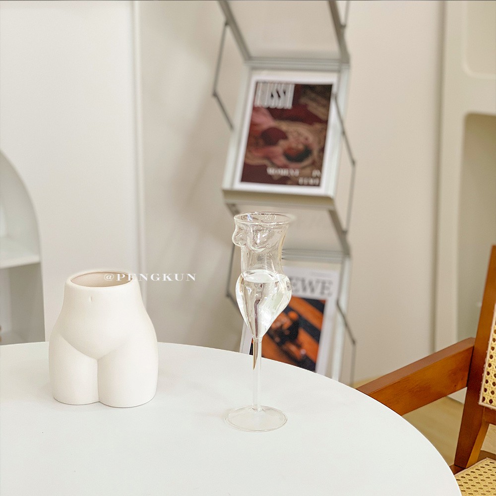 Creative Body Cao Cup Glass Hàn Quốc ins Blogger Body Line Cup Whiskey Juice Cup Ly Nghệ thuật trang trí Hàn Quốc Chụp ảnh Ẩm thực Ly Thủy Tinh Uống Rượu Phong Cách Hàn Quốc Độc Đáo