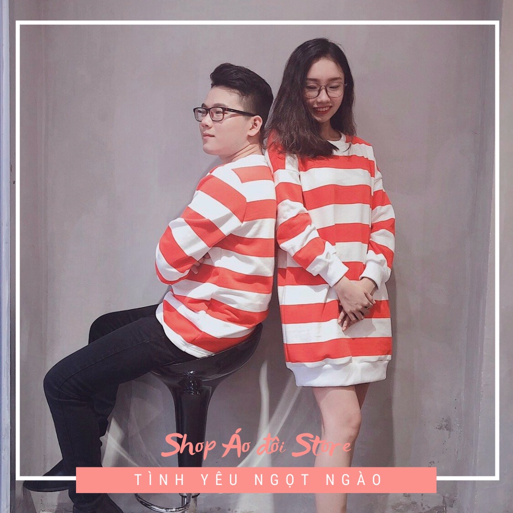 Đồ đôi nam nữ  thu đông gồm áo sweater nam và váy sweater nữ, chất liệu thun cotton cao cấp ! Hình chụp thật !