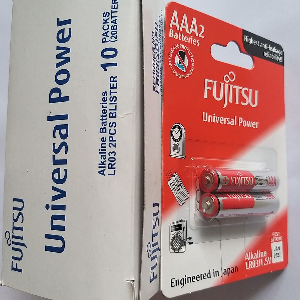 Pin AAA Fujitsu alkaline vỉ 2 viên dung lượng cao