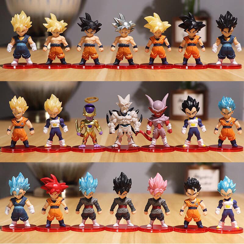 Mô hình Dragon Ball - 21 Nhân Vật Chibi Siêu Đẹp, Set 8 và 6 Dragonball