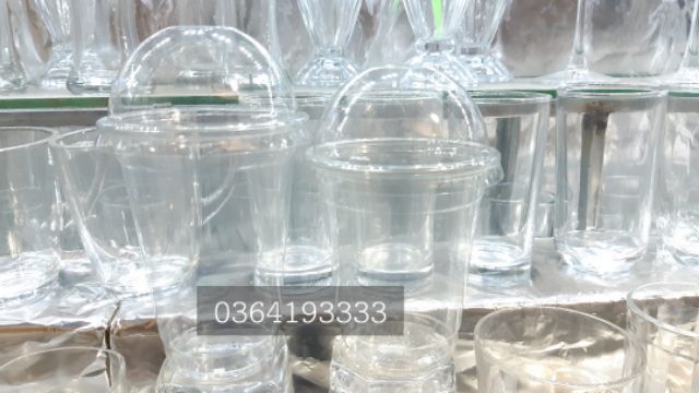 FREESHIP50K Cốc nhựa dùng 1 lần 400ml 50 cái cốc nhựa nắp cầu | BigBuy360 - bigbuy360.vn