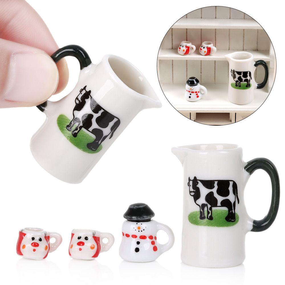 Bộ Ấm Tách Uống Trà Hình Búp Bê Người Tuyết Bằng Sứ