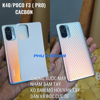Combo dán lưng 3D chống xước vân Cacbon, dán kính camera