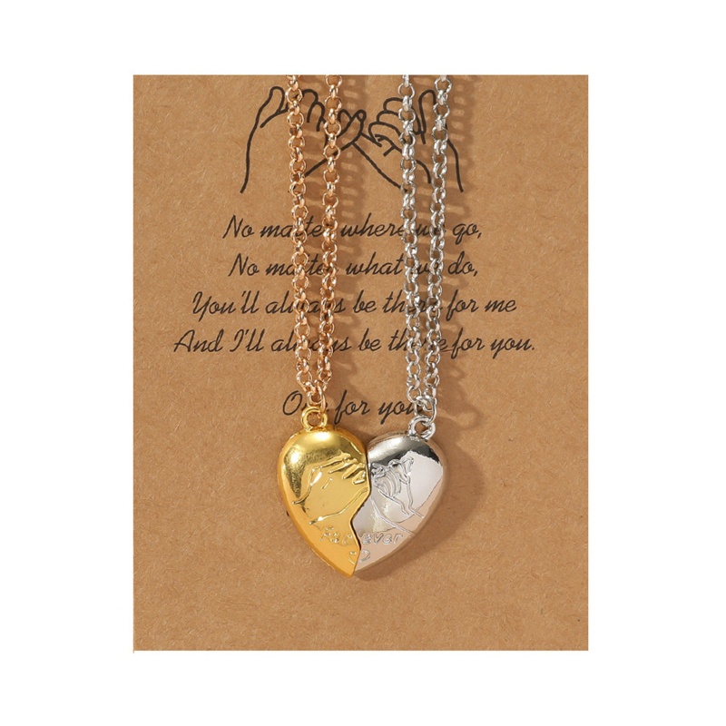 Set 2 Vòng cổ Tình Bạn Mặt Hình Trái Tim Khắc Chữ