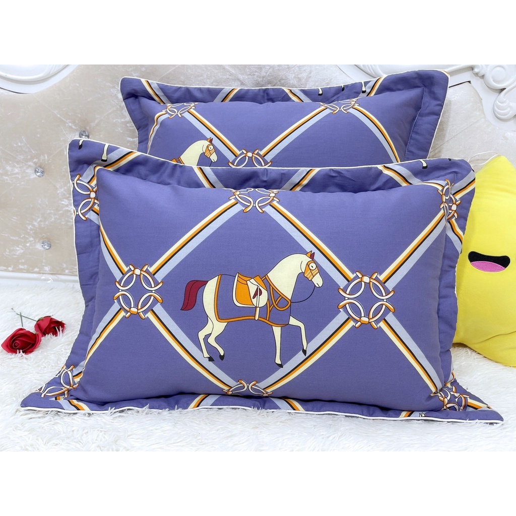 Vỏ gối nằm cottong hàn quốc lót bông và khoá kéo kt 50x70  áo gối nằm lót bông