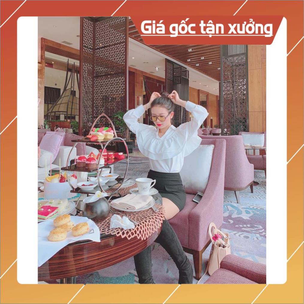 [Hàng Chất Lượng] (HÌNH THẬT) Áo Sơ Mi Bèo Ngực 2 Tầng (TRẮNG) | BigBuy360 - bigbuy360.vn