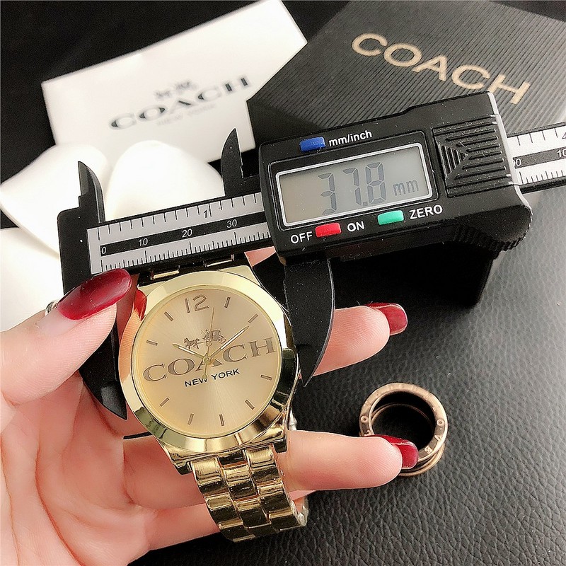 Đồng Hồ Quartz 2021 Nhãn Hiệu Coach Cổ Điển 100% Real Shot Logo Ch Cho Nam Và Nữ