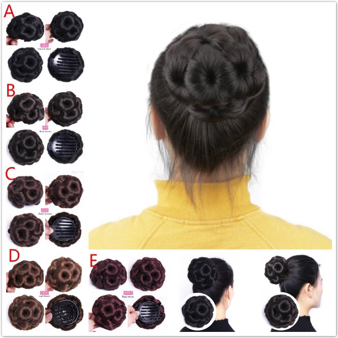 Kẹp búi tóc màu sắc tự nhiên đơn giản thời trang