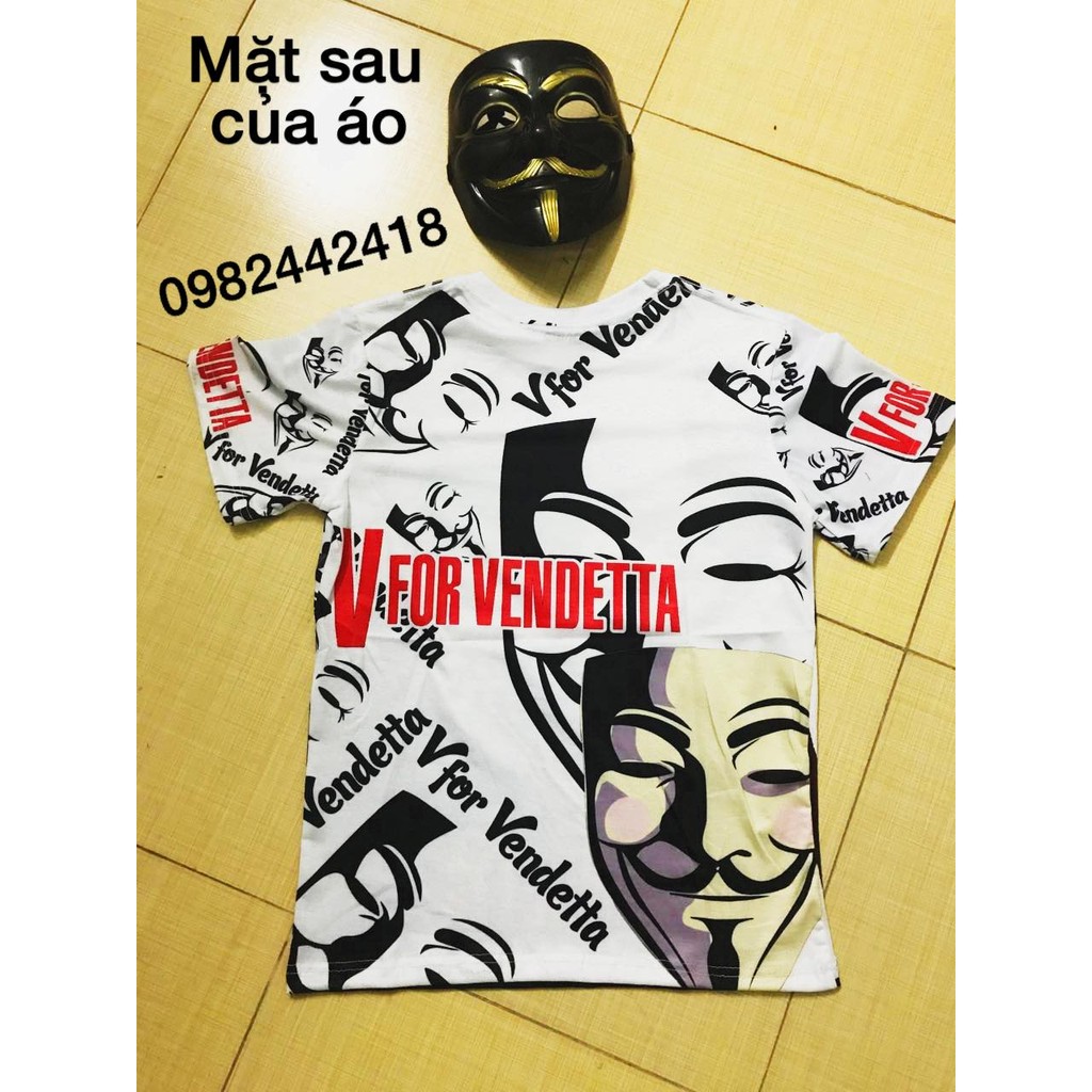 Áo phông Hacker Anonymous (Trắng, Đen)