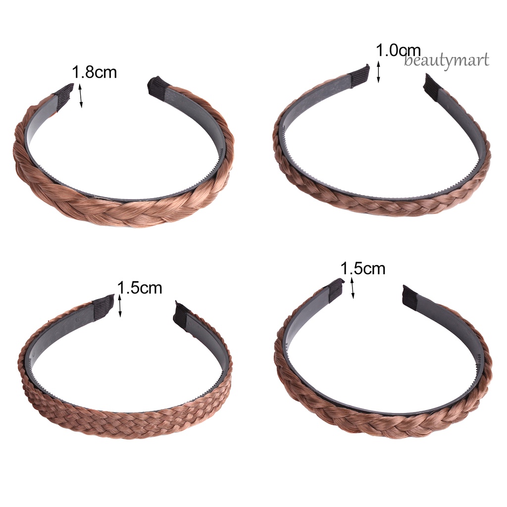 Băng Đô Cài Tóc Kiểu Thắt Bím Bằng Sợi Tổng Hợp Dài 1 / 1.5 / 1.8cm Thời Trang Cho Nữ