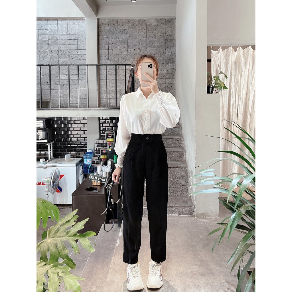 [ NÚT NGANG ] QUẦN TÂY NÚT NGANG NỮ LƯNG CAO HỌC SINH ĐI HỌC ĐEN SIÊU HOT HIT ĐỦ SIZE 26 ĐẾN 30 CHẤT VẢI TUYẾT MƯA XỊN