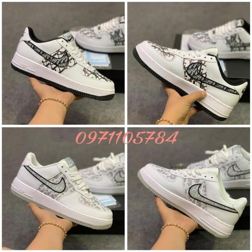 Giày thể thao nike_af1 dior đế xám đế đen, Giày sneaker air force nam nữ cao cấp Full Box Bill - Sale giá gốc shop mới