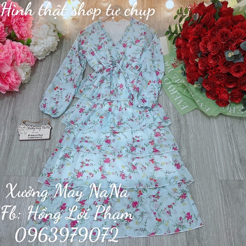 Maxi hoa nhí 5 tầng siêu hot