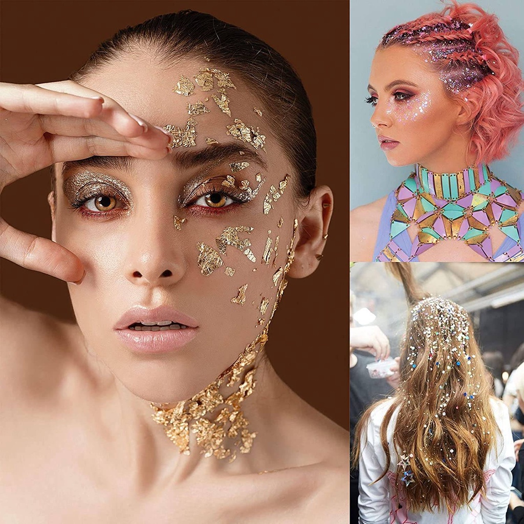 Miếng Dán Lá Vàng Ánh Kim Trang Trí Móng Tay Nghệ Thuật