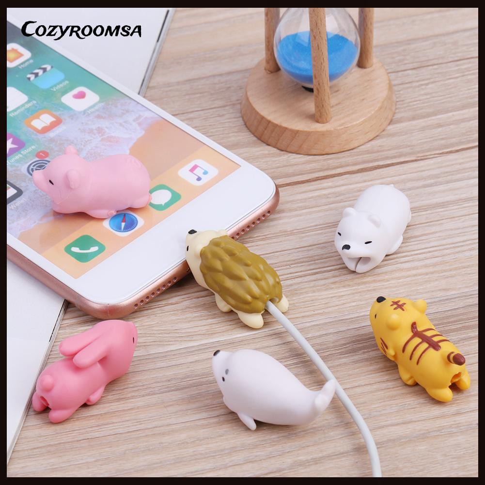 Phụ Kiện Bảo Vệ Đầu Dây Cáp Hình Động Vật Dễ Thương Tiện Dụng
