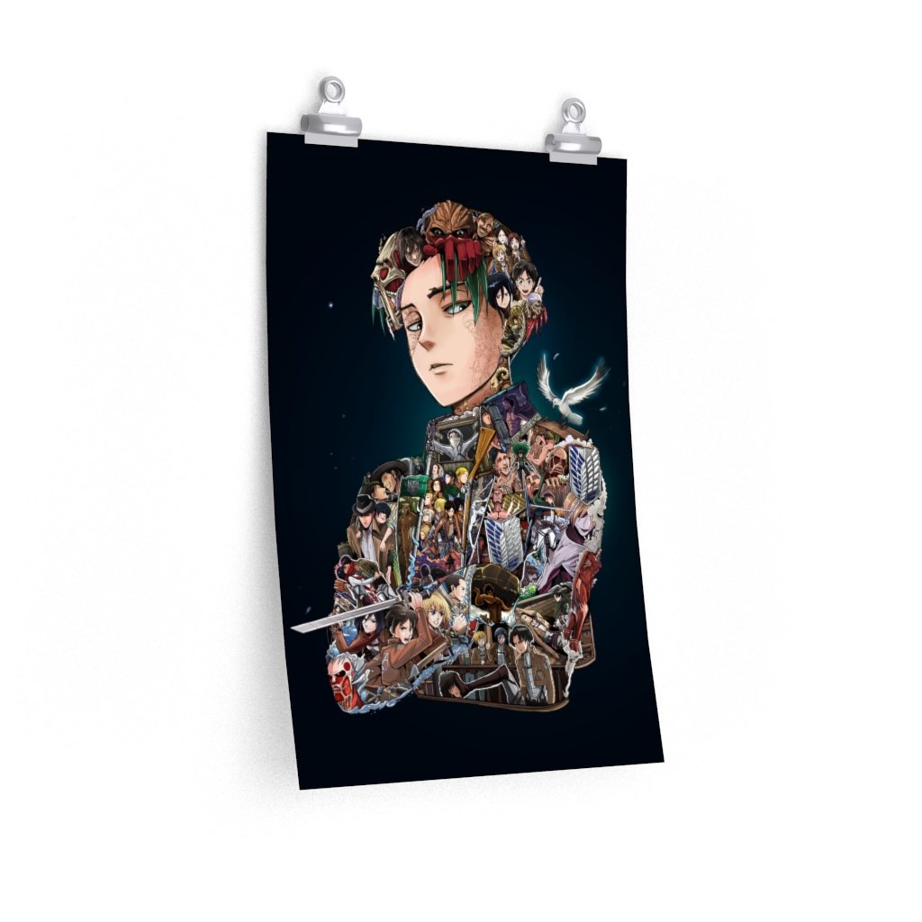 Tranh Poster Levi bản màu - Attack on titan - Tranh treo tường - Tranh trang trí decor