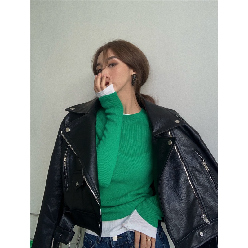 [Bảo trên tikok]Áo Dệt Kim Mỏng Co Giãn Phong Cách Hàn Quốc