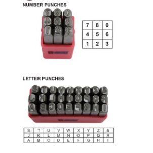 Bộ đóng chữ và số 4mm/ 3mm/ 5mm/ 6mm/ 8mm, chất liệu thép, đóng trên kim loại