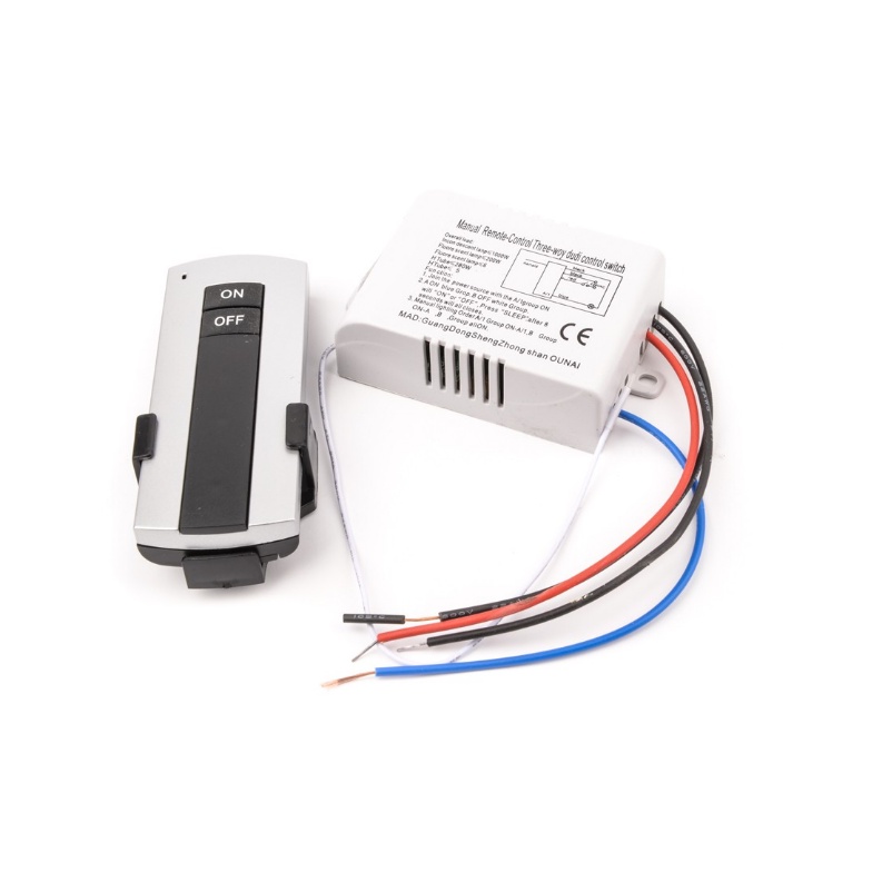 Bộ 2 công tắc điều khiển từ xa RF 1 cổng xuyên tường