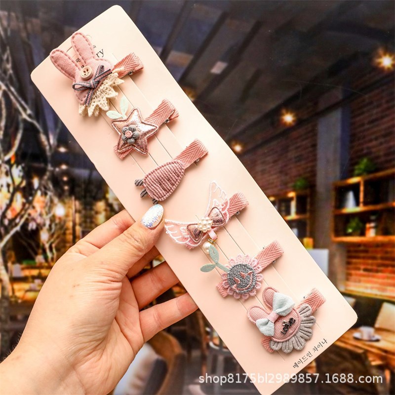 Set kẹp tóc vải thiết kế xinh xắn đáng yêu dành cho bé gái