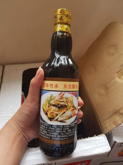 Sỉ 1 thùng xì dầu càng cua 12 chai nhãn tiếng trung chuẩn nội địa